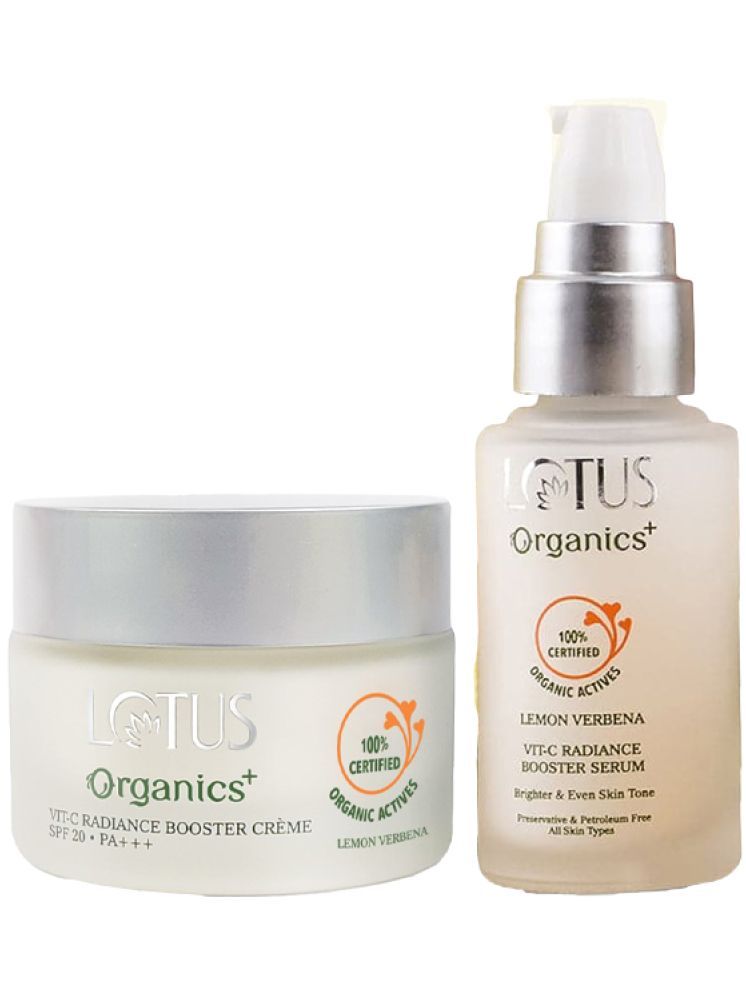     			Lotus Organics+ Vitamin-C Radiance Booster Cream 50g , Booster Serum 30ml (Pack of 2)