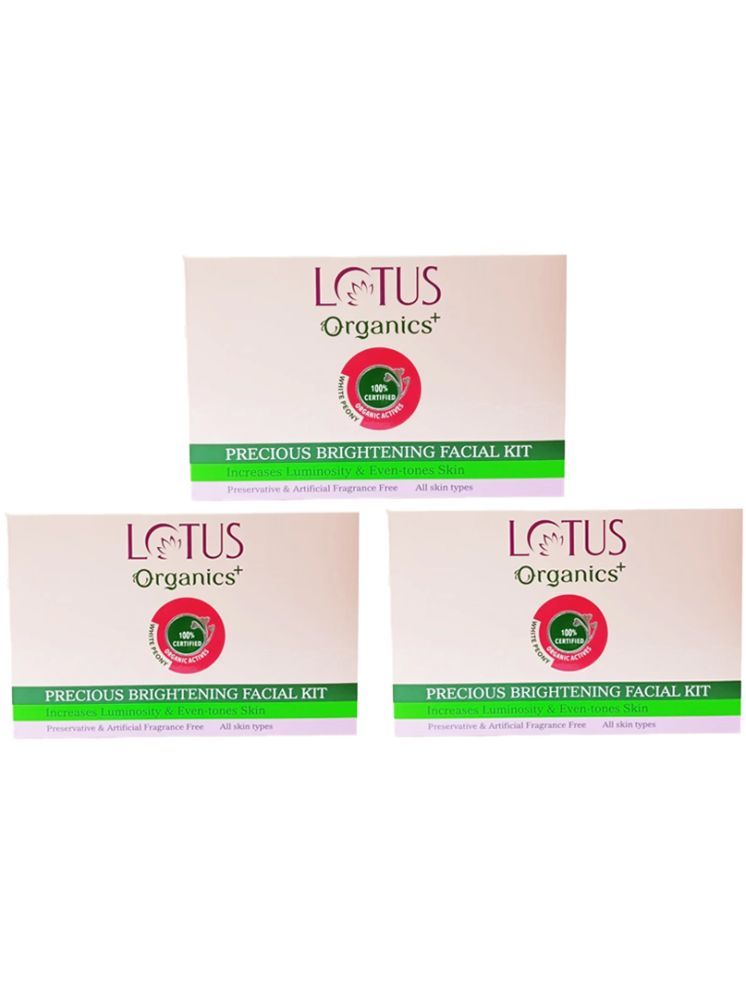     			Lotus Organics+ Precious Brightening Single Facial Kit 47g (Pack of 3)