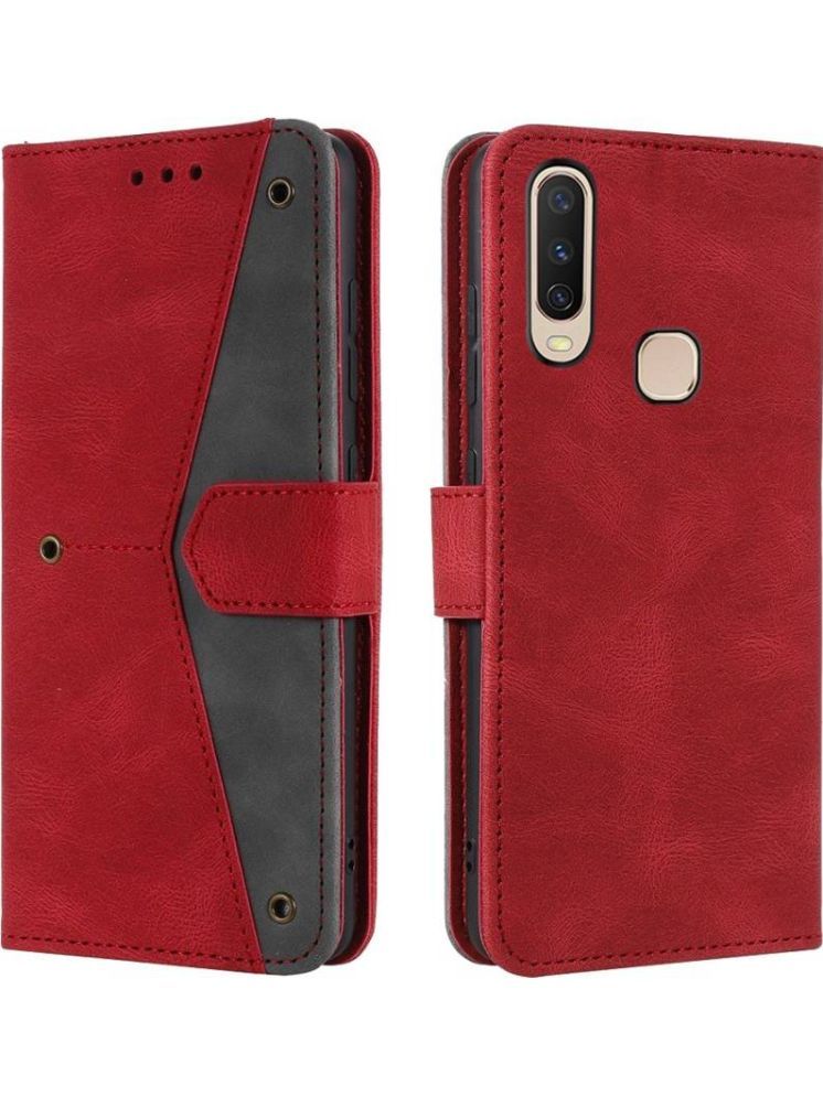     			Masque Red Flip Cover Artificial Leather Compatible For Vivo Y15 ( Pack of 1 )