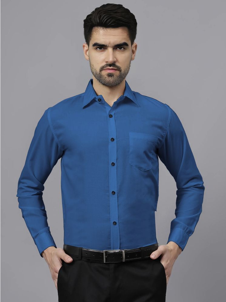     			Navkanj Cotton Blend Slim Fit Full Sleeves Men's Formal Shirt - Blue ( Pack of 1 )