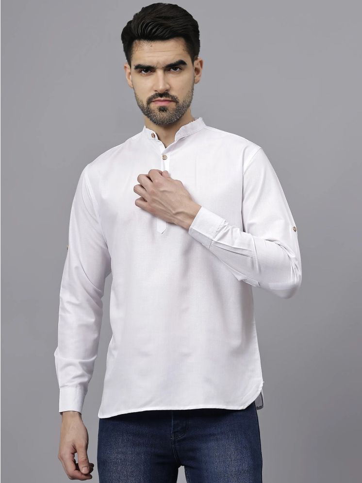     			Navkanj White Cotton Blend Men's Regular Kurta ( Pack of 1 )