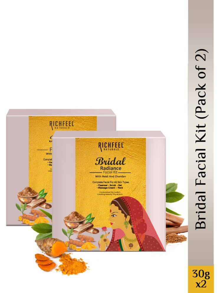     			Richfeel 1 Time Use Facial Kit For Normal Skin Haldi Chandan 30g ( Pack of 2 )