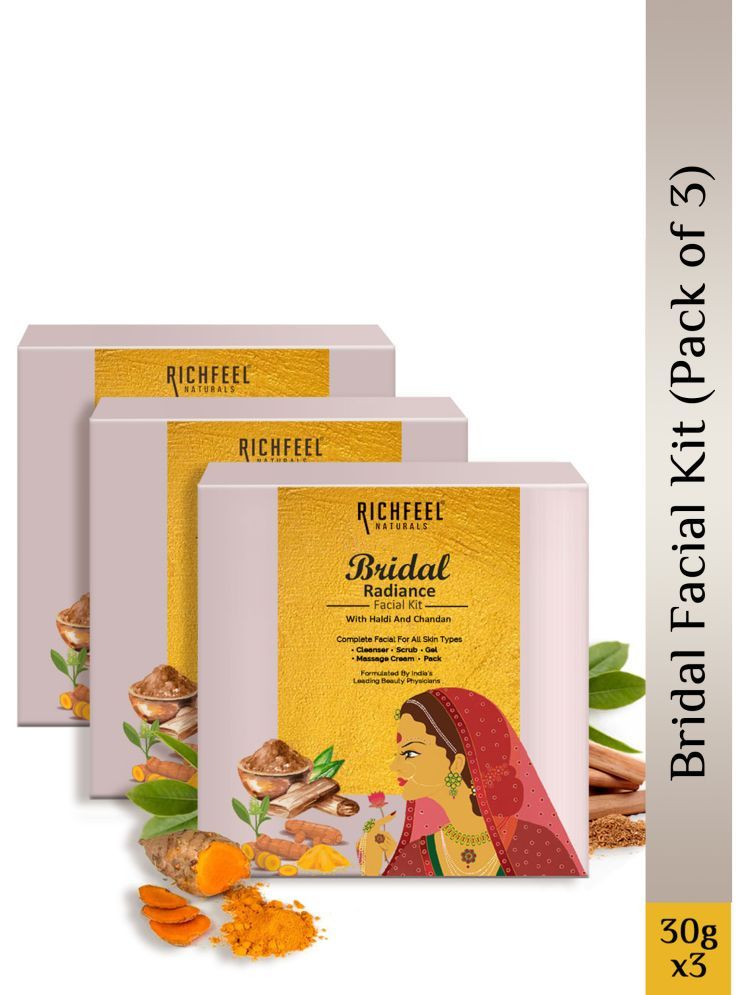     			Richfeel Bridal Radiance 3 Times Use Facial Kit For Normal Skin Saffron 3 ( Pack of 3 )