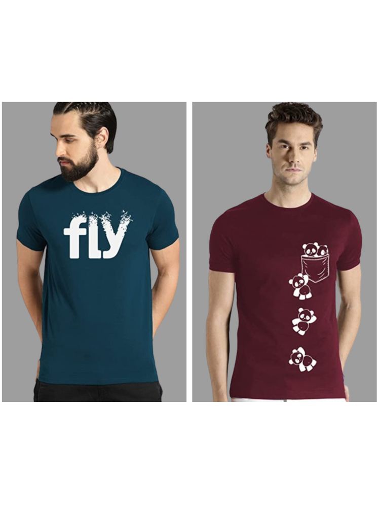     			attitude start of fashion Pack of 2 Polyester Regular Fit Men's T-Shirt ( Maroon )