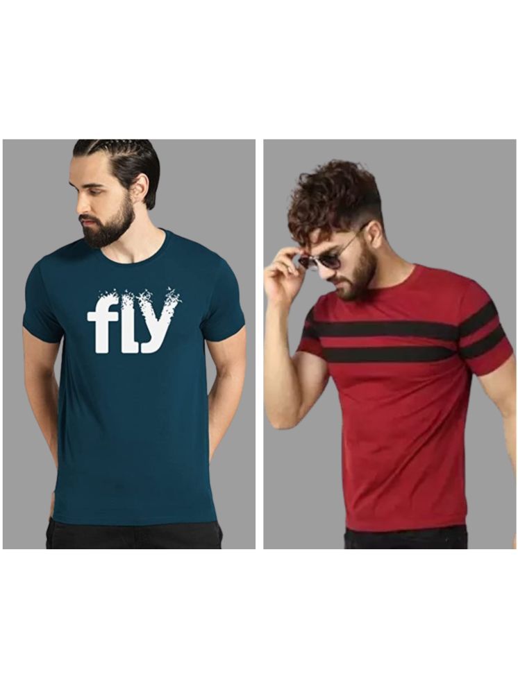     			attitude start of fashion Pack of 2 Polyester Regular Fit Men's T-Shirt ( Maroon )