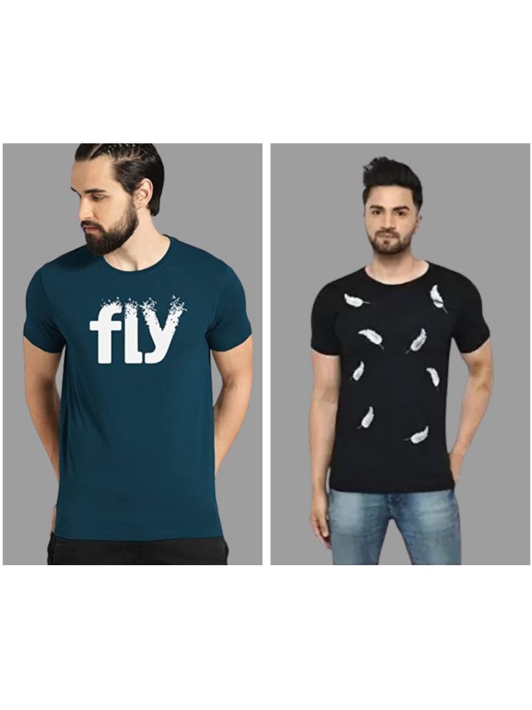     			attitude start of fashion Pack of 2 Polyester Regular Fit Men's T-Shirt ( Black )