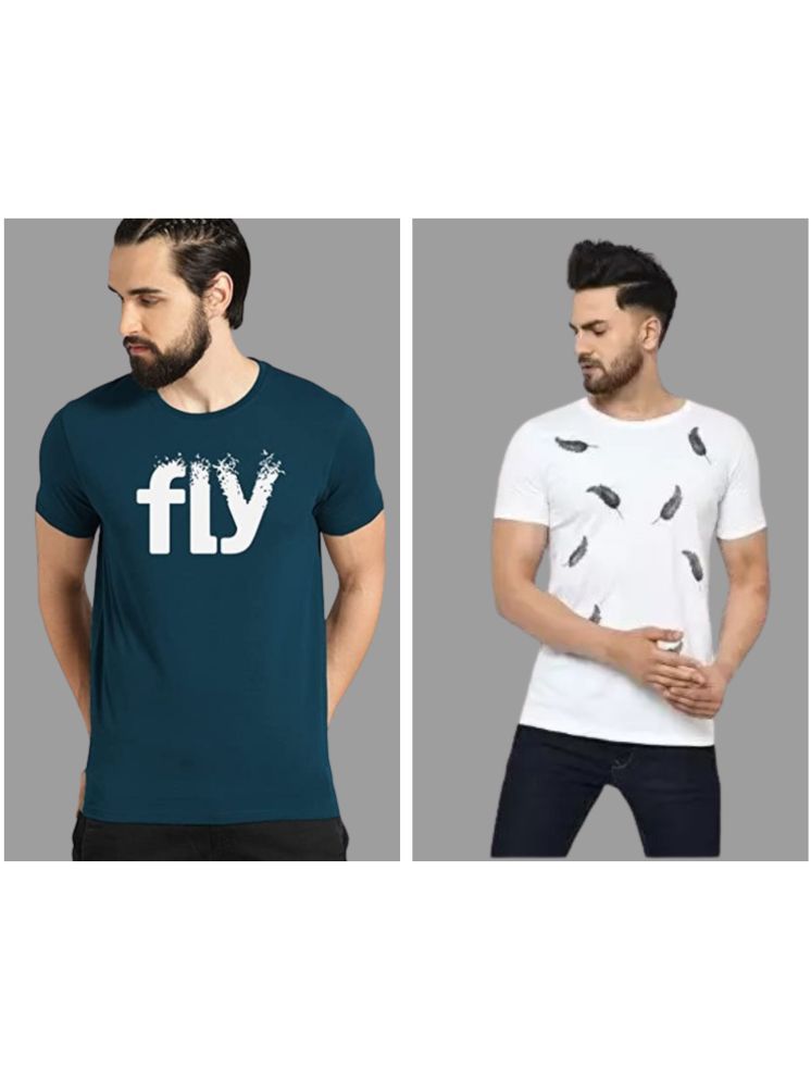     			attitude start of fashion Pack of 2 Polyester Regular Fit Men's T-Shirt ( White )