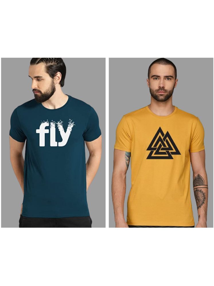     			attitude start of fashion Pack of 2 Polyester Regular Fit Men's T-Shirt ( Yellow )