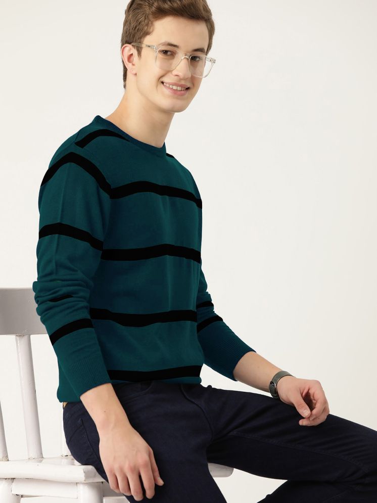     			AIN6 Woollen Blend Round Neck Men's Full Sleeves Pullover Sweater - Teal ( Pack of 1 )