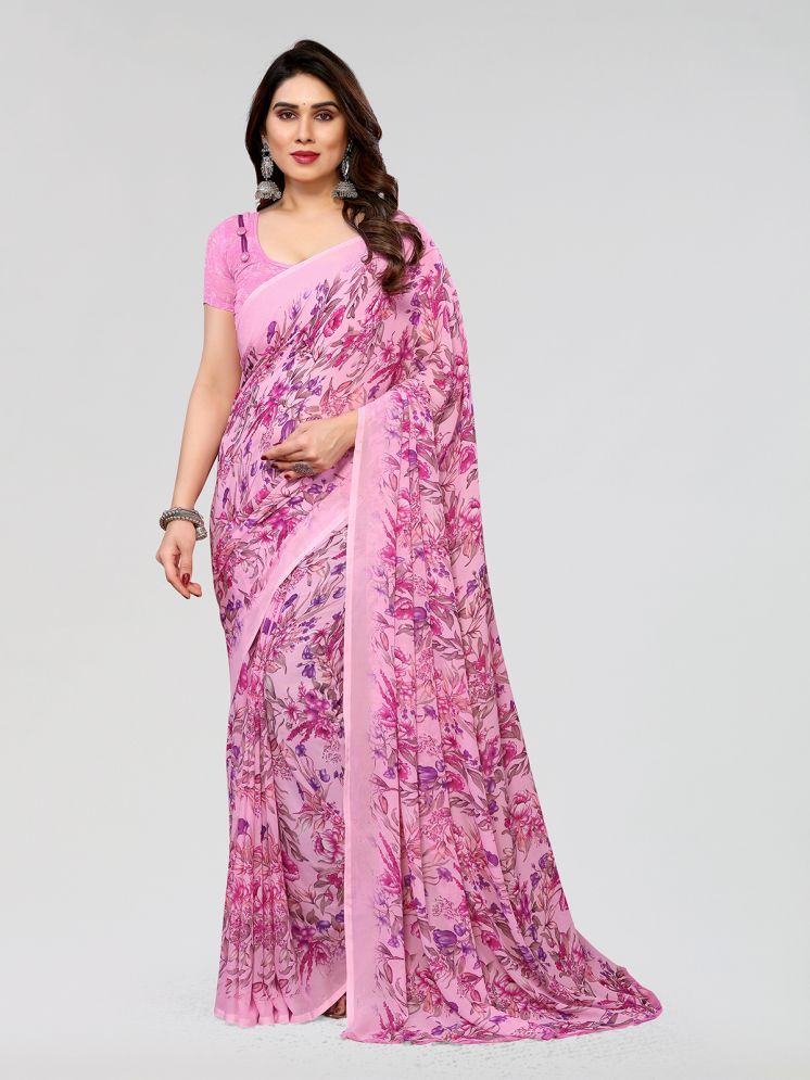     			ANAND SAREES Pack of 1 Georgette Printed Saree With Blouse Piece ( Purple )