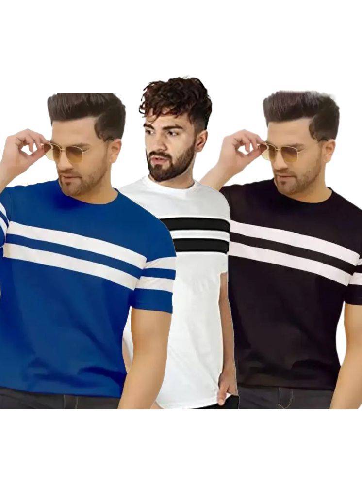     			Ayvina Cotton Blend Regular Fit Striped Half Sleeves Men's Round T-Shirt - Multicolor1 ( Pack of 3 )