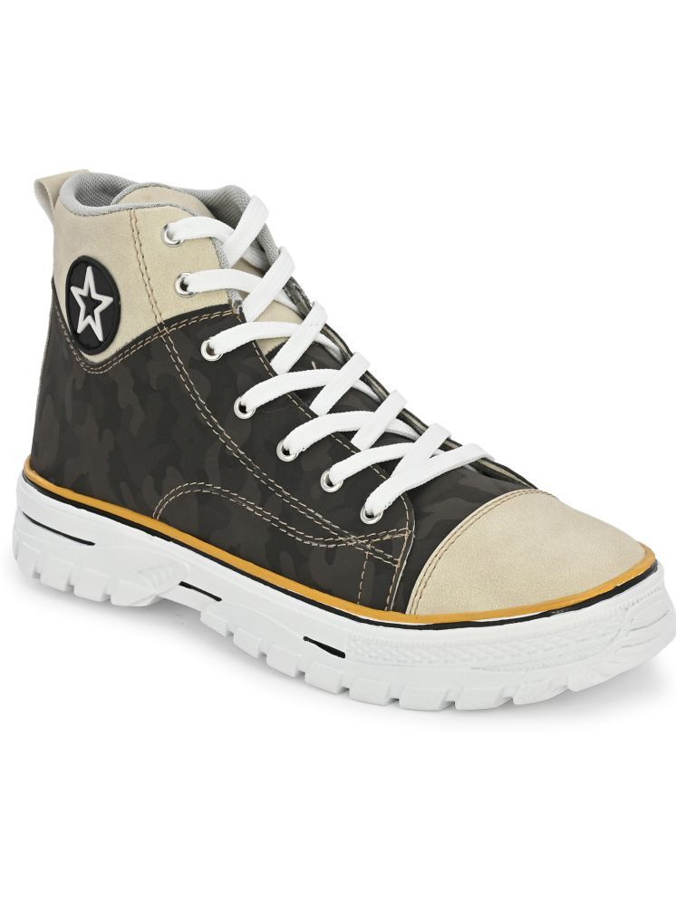     			Bucik Yellow Men's High Tops Shoes