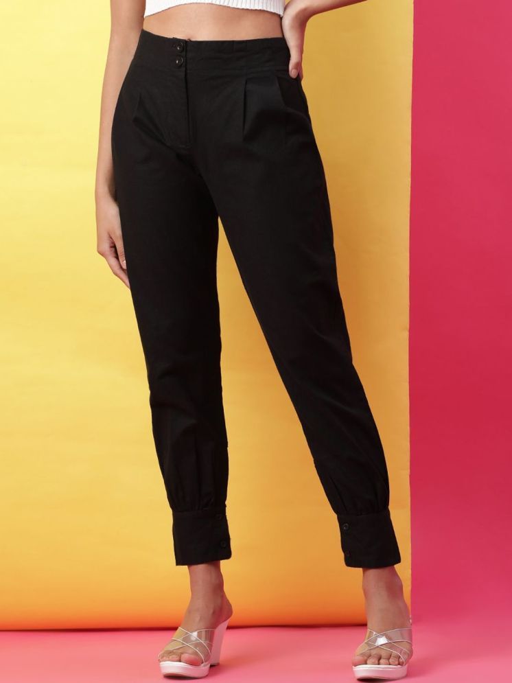     			Freehand Pack of 1 Cotton Tapered Women's Casual Pants ( Black )