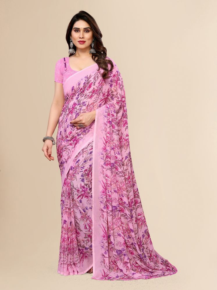     			Kashvi Sarees Pack of 1 Georgette Printed Saree With Blouse Piece ( Purple )