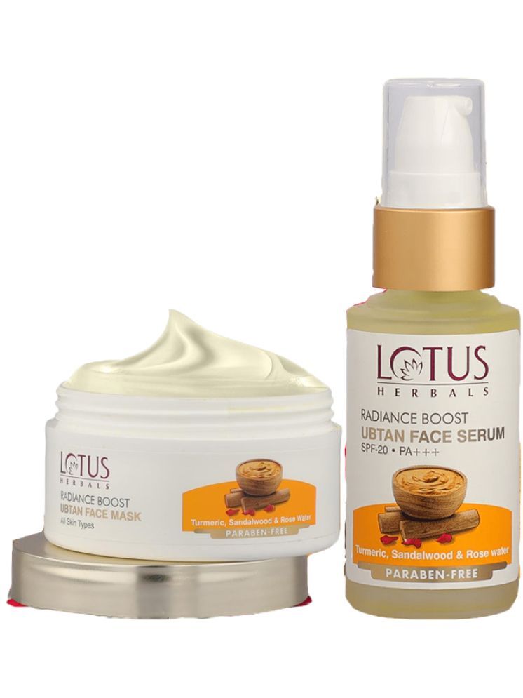     			Lotus Herbals Radiance Boost Ubtan Face Mask 100g , Boost Ubtan Face Serum 30ml (Pack of 2)