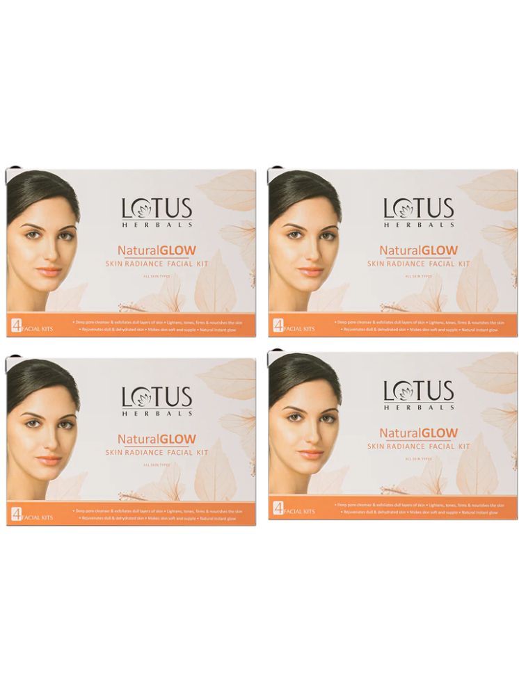     			Lotus Herbals Natural Glow Skin Radiance Single Facial Kit 50g (Pack of 4)