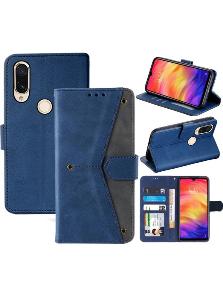     			Masque Blue Flip Cover Artificial Leather Compatible For Xiaomi Redmi Note 7S ( Pack of 1 )