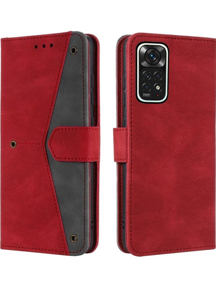     			Masque Red Flip Cover Artificial Leather Compatible For Redmi Note 11 Pro 5G ( Pack of 1 )