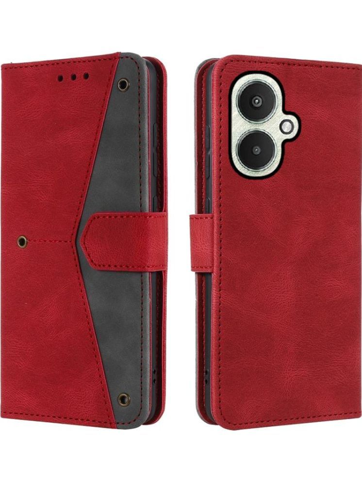     			Masque Red Flip Cover Artificial Leather Compatible For REDMI 13C 5G ( Pack of 1 )