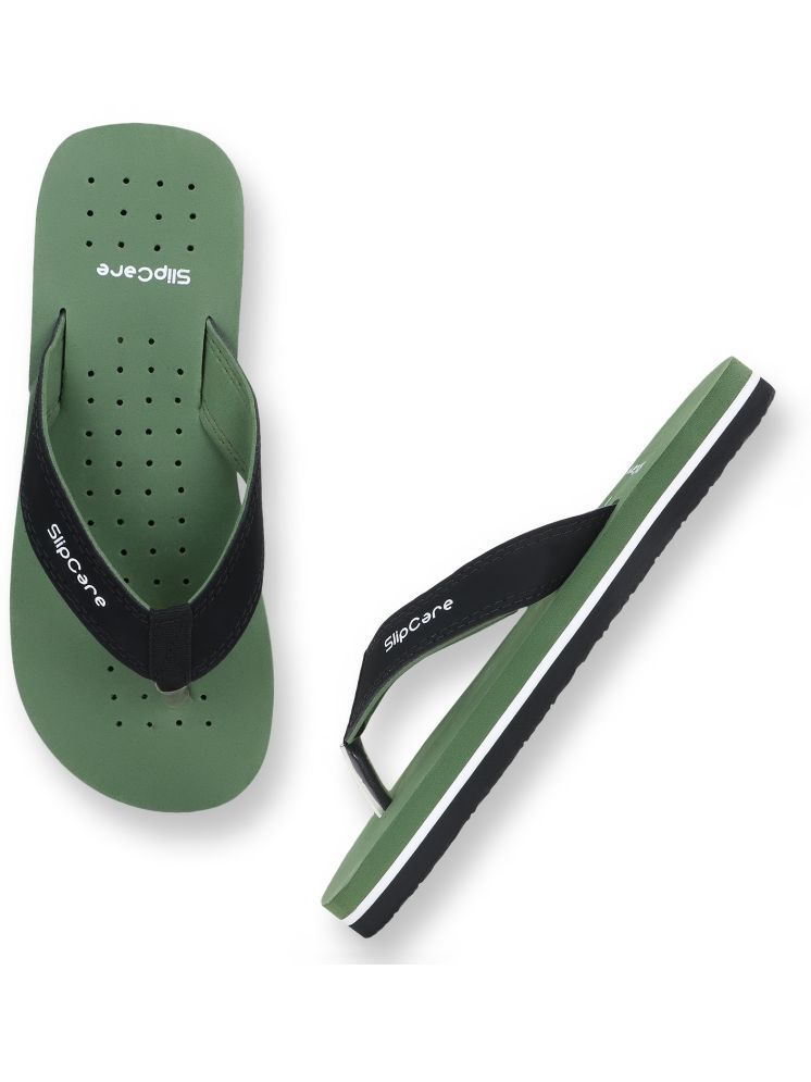     			SLIPCARE Green Men's Thong Flip Flop