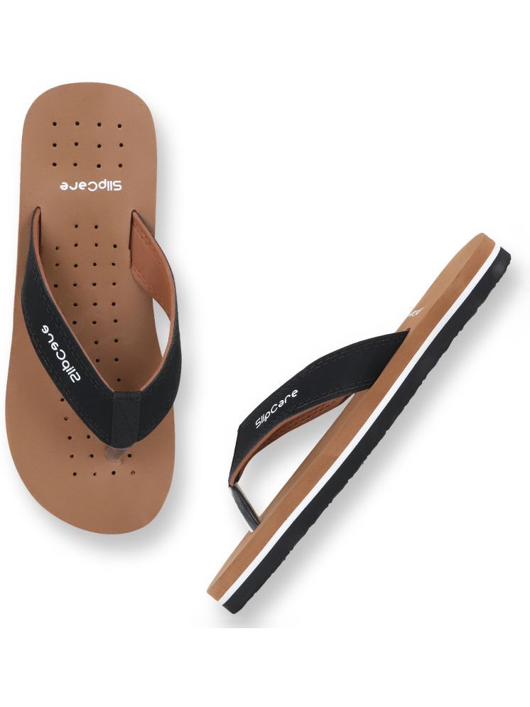     			SLIPCARE Tan Men's Thong Flip Flop