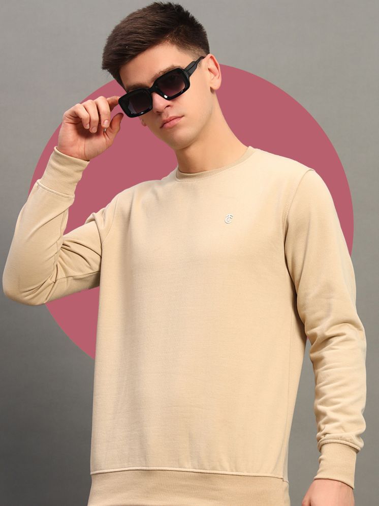     			THE CASUALS Cotton Blend Round Neck Men's Sweatshirt - Beige ( Pack of 1 )