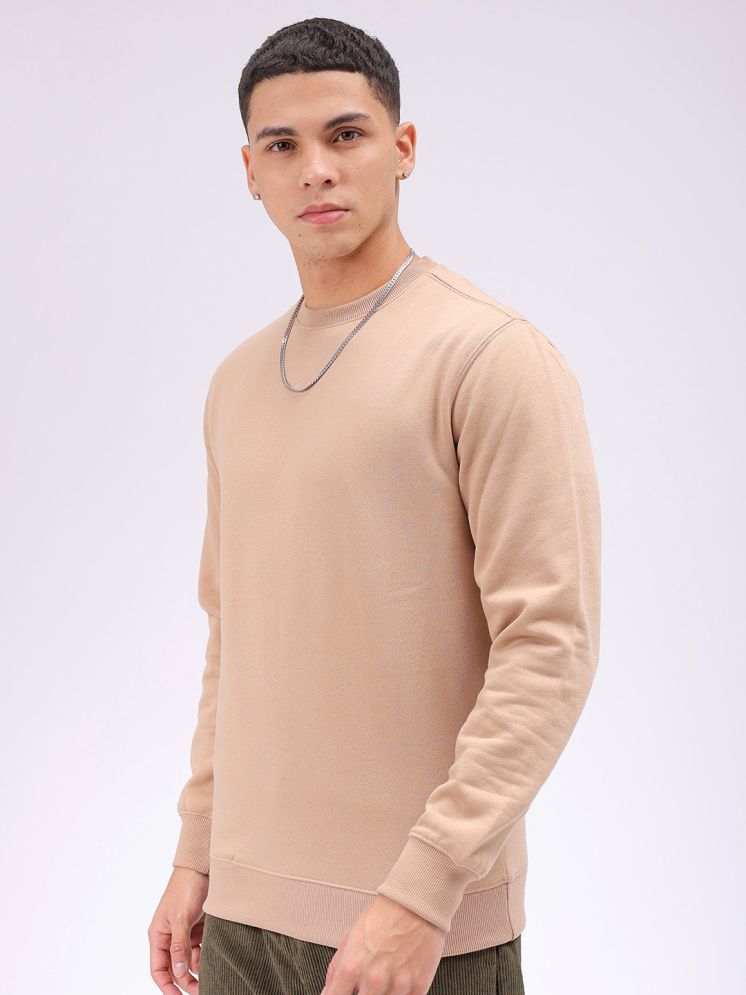     			The Indian Garage Co. Polyester Round Neck Men's Sweatshirt - Tan ( Pack of 1 )