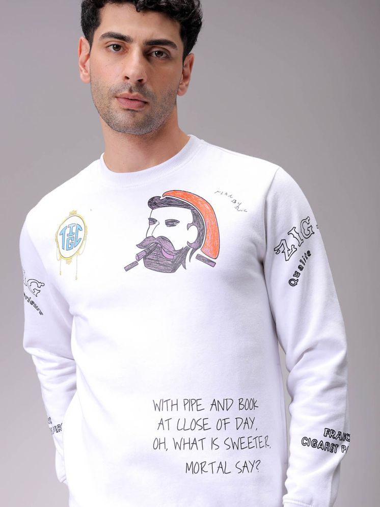     			The Indian Garage Co. Polyester Round Neck Men's Sweatshirt - White ( Pack of 1 )