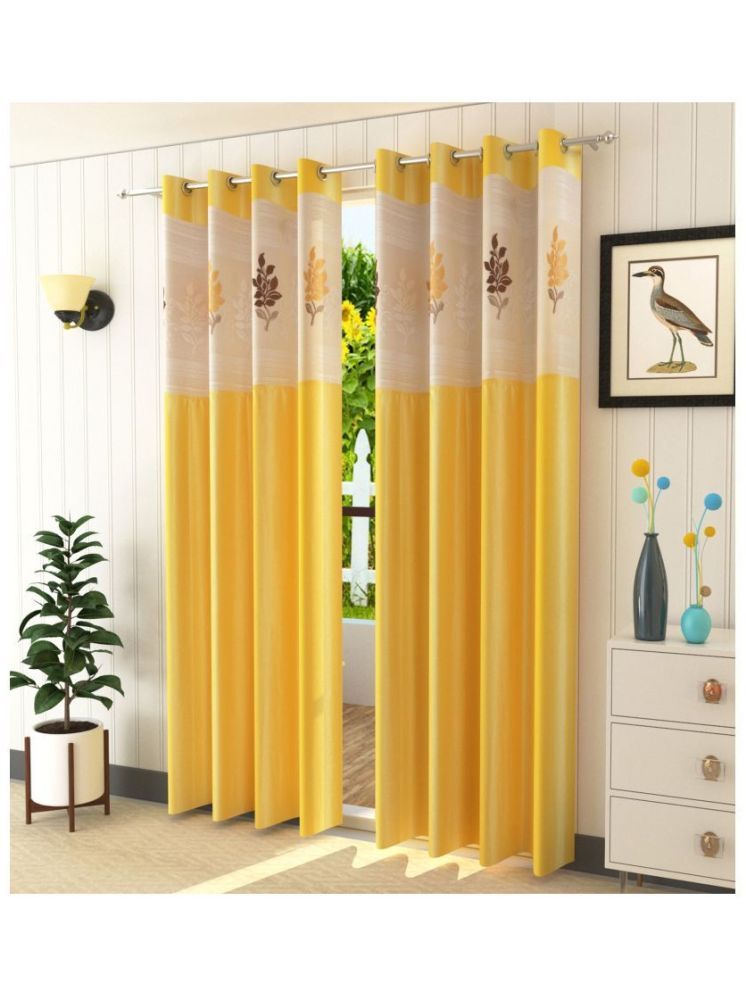     			WI Nature Room Darkening Eyelet Curtain 9 ft ( Pack of 2 ) - Yellow