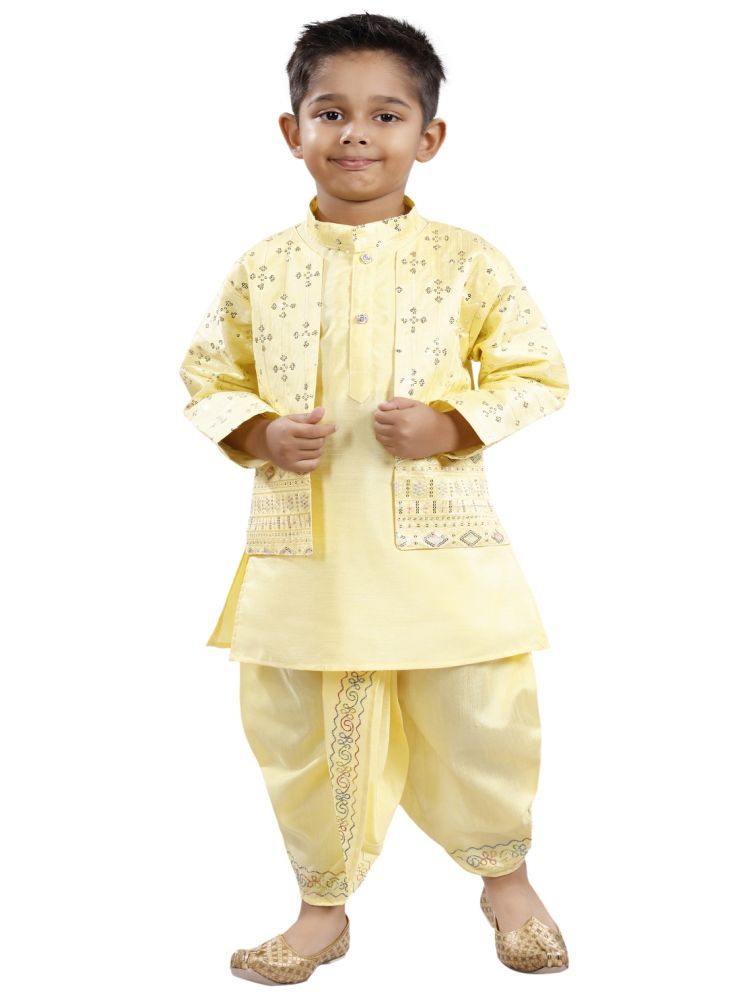     			s muktar garments Baby Boys Cotton Blend Ethnic - Pattern Dhoti Kurta Set ( Yellow , Pack of 1 )