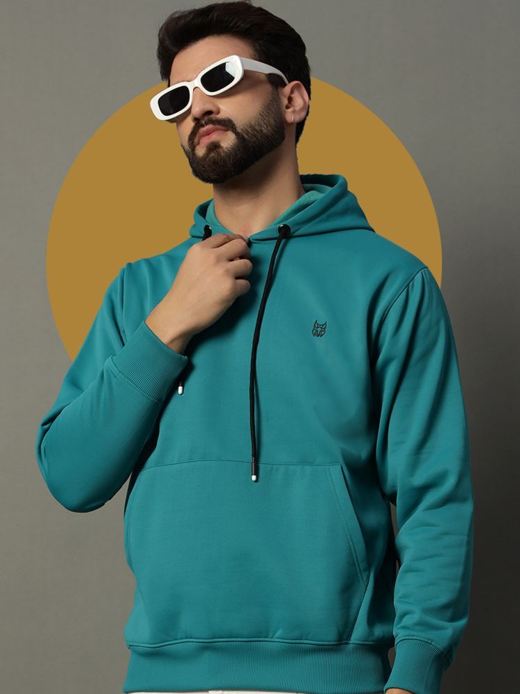     			stelvin Cotton Blend Hooded Men's Sweatshirt - Teal ( Pack of 1 )