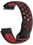 ACM Watch Strap Silicone Belt compatible with Maxima Max Pro Apex Smartwatch Sports Dot Band Black with Cherry Red