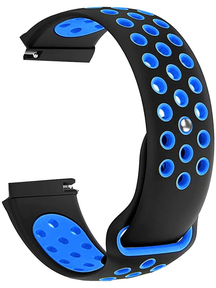     			ACM Watch Strap Silicone Belt compatible with Zebronics Zeb Hydra Smartwatch Sports Dot Band Black with Blue