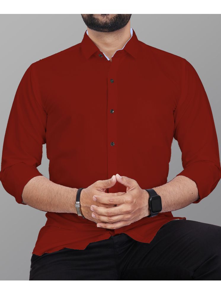     			Bluedove Cotton Blend Regular Fit Solids Full Sleeves Men's Casual Shirt - Red ( Pack of 1 )