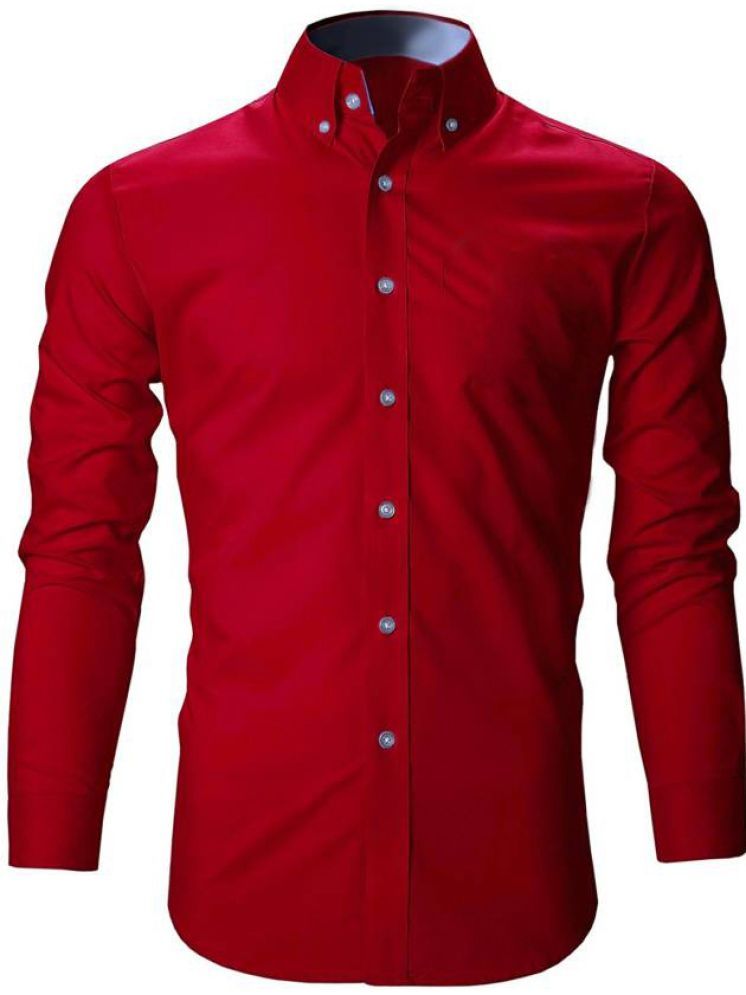     			Bluedove Cotton Blend Regular Fit Solids Full Sleeves Men's Casual Shirt - Red ( Pack of 1 )