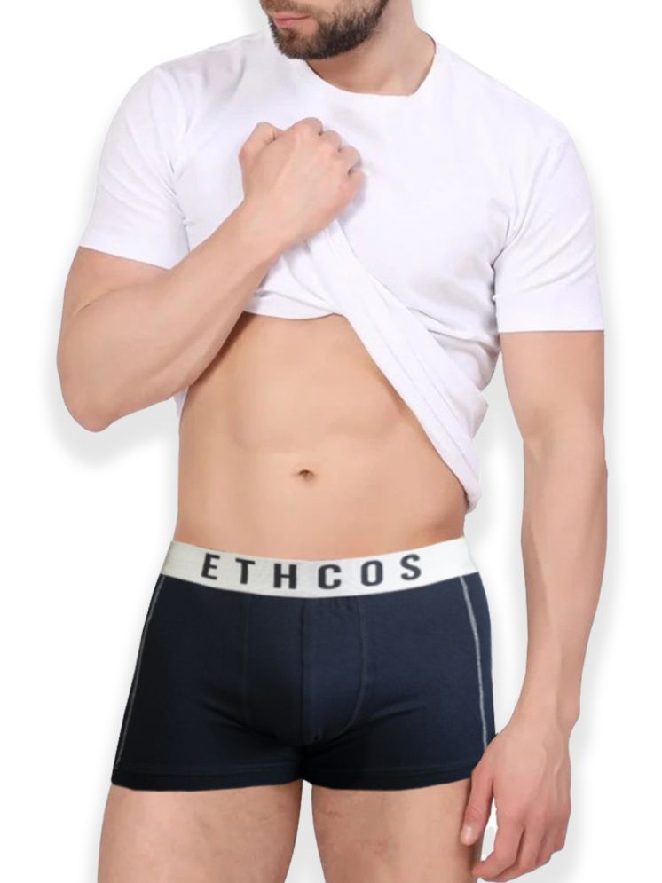     			ETHCOS Pack of 1 Modal Trunks For Men's ( Navy Blue )