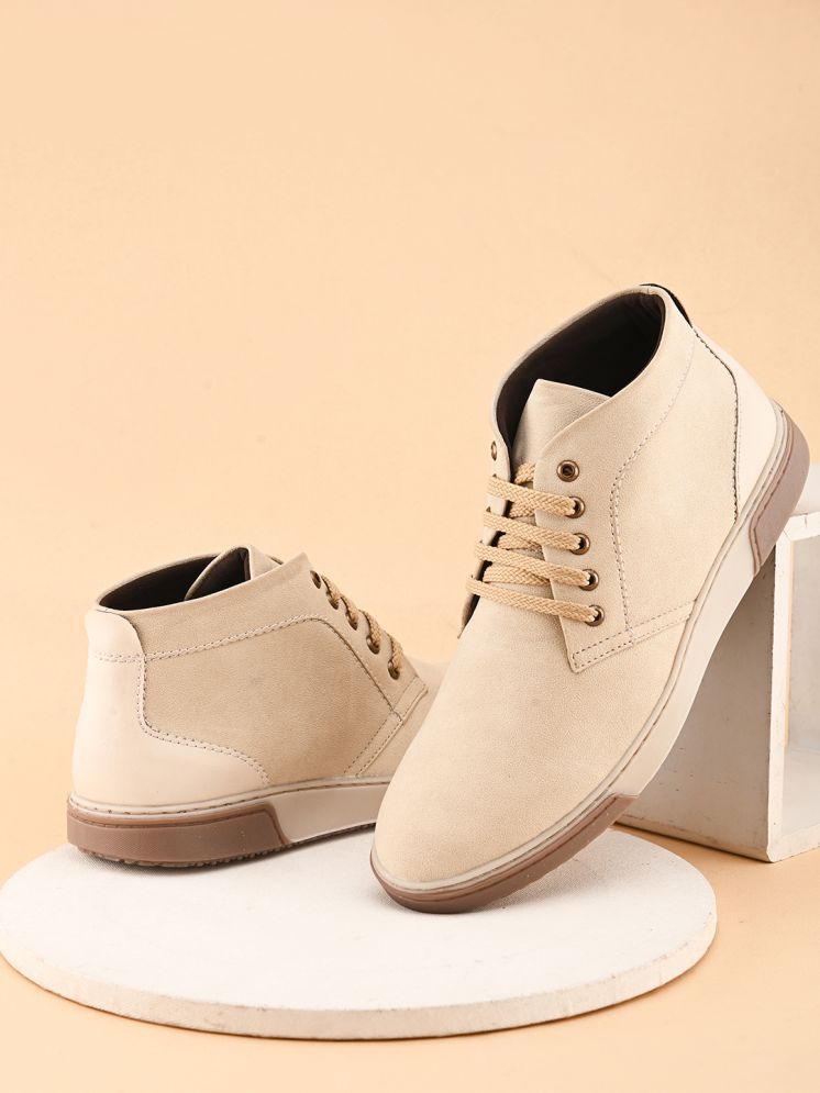     			Fentacia MEN CASUAL SHOES Cream Men's High Tops Shoes