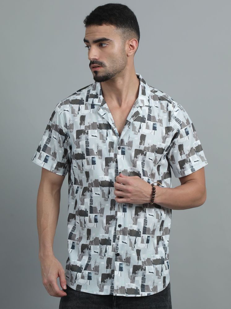     			HETIERS Polyester Regular Fit Printed Half Sleeves Men's Casual Shirt - Green ( Pack of 1 )