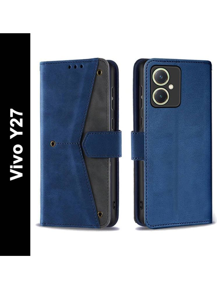     			Masque Blue Flip Cover Artificial Leather Compatible For Vivo Y27 ( Pack of 1 )