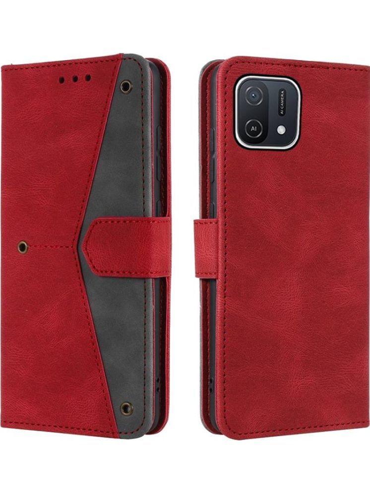     			Masque Red Flip Cover Artificial Leather Compatible For Oppo A16E ( Pack of 1 )