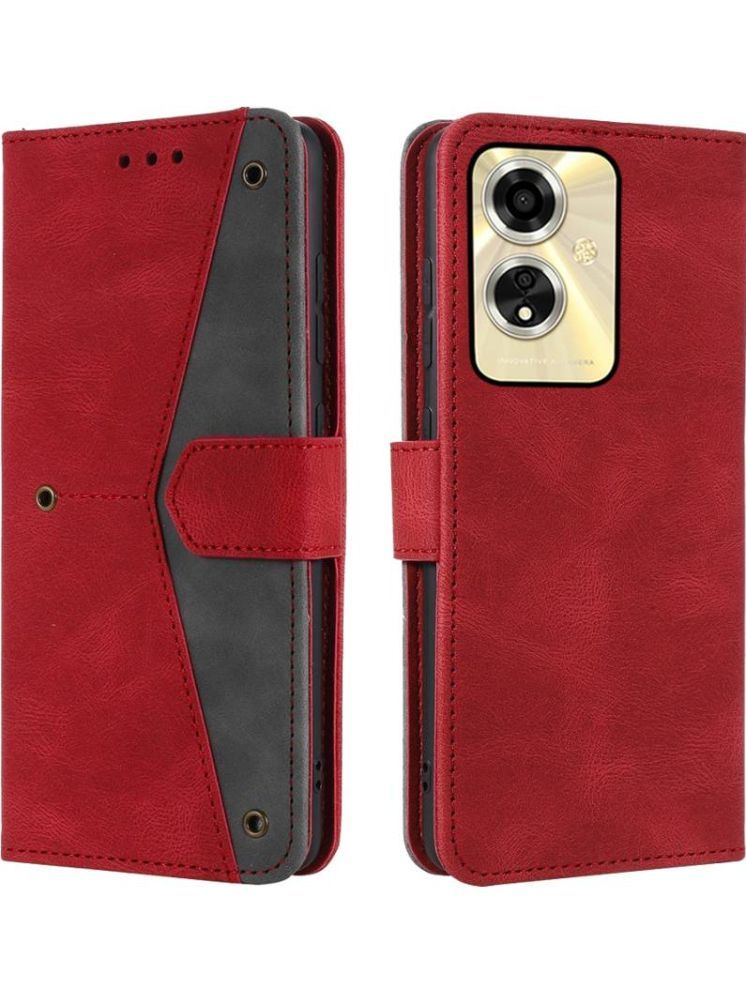     			Masque Red Flip Cover Artificial Leather Compatible For Oppo A59 ( Pack of 1 )