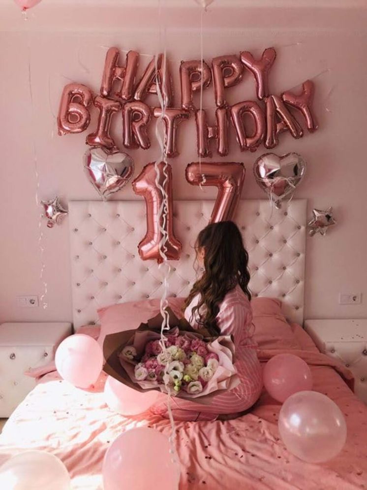     			PartyBooms Happy Birthday RoseGold Decoration Item, 10 RoseGold, 10 White, 5 Confetti Balloon Pack Of 26