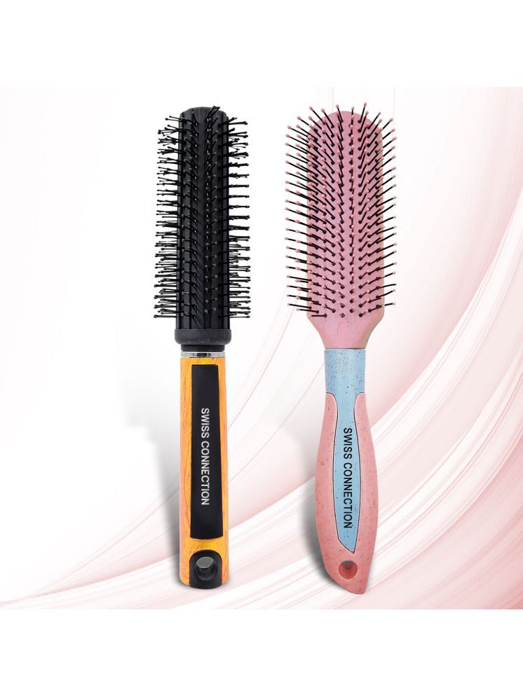     			Swiss Connection Hair Brush Set For All Hair Types ( Pack of 2 )