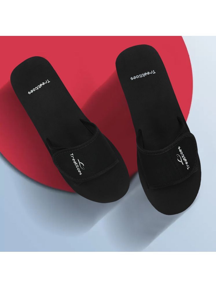     			TREATTOES Black Women's Slide Flip Flop