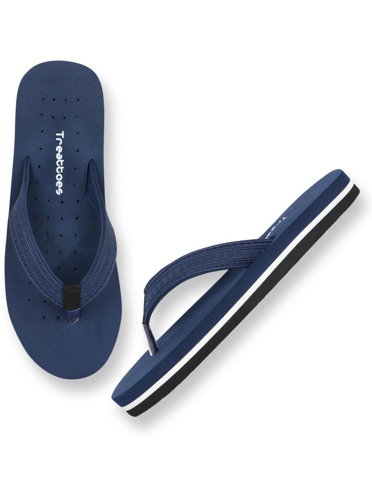     			TREATTOES Navy Blue Women's Thong Flip Flop