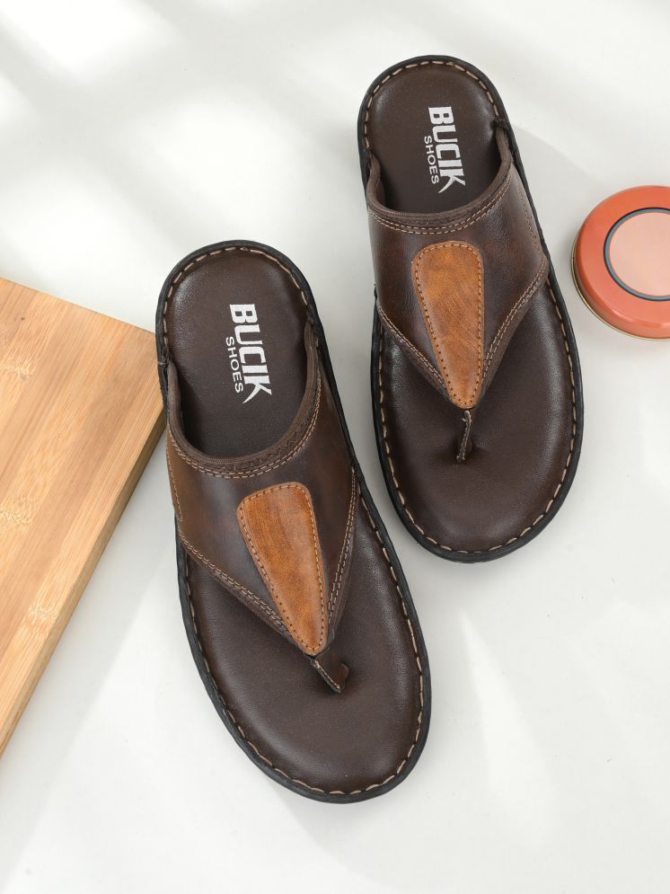     			Bucik Brown Men's Daily Slipper