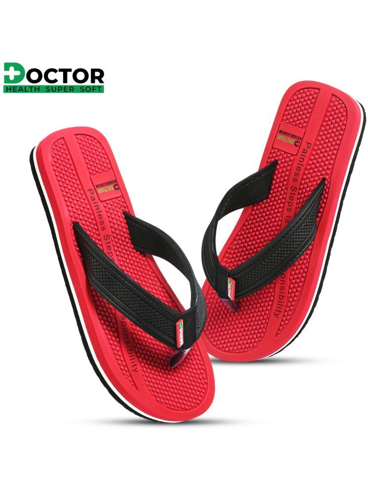     			Doctor Health Super Soft Red Men's Massage Flip Flop