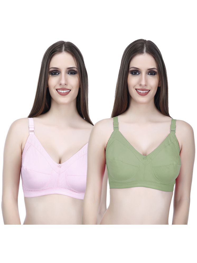     			Elina Pack of 2 Cotton Non Padded Minimizer Bra For Women ( Multicolor )