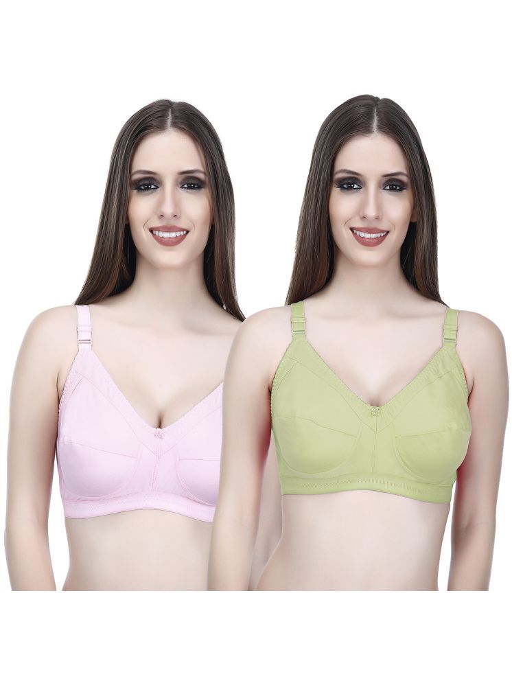     			Elina Pack of 2 Cotton Non Padded Minimizer Bra For Women ( Multicolor )