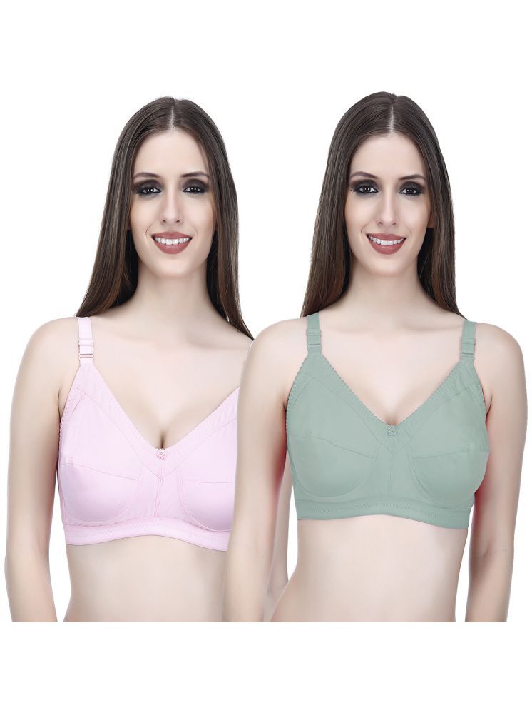     			Elina Pack of 2 Cotton Non Padded Minimizer Bra For Women ( Multicolor )